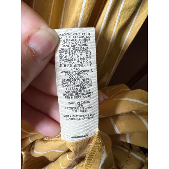 The Great Women's Striped Laurel Midi Dress Sleeveless Yellow/White Size 3 (L) - Picture 10 of 16